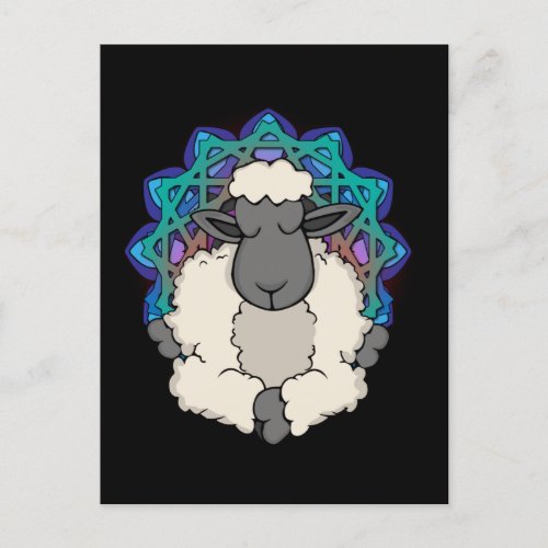 Sheep Lover Meditating Gift Women Yoga Meditation Postcard