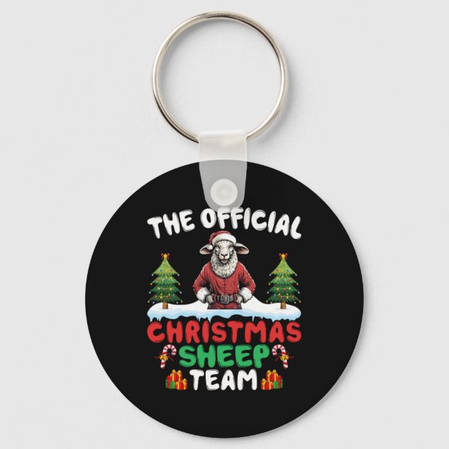 Sheep Lover Xmas Lights Christmas Tree Christmas S Keychain (Front)