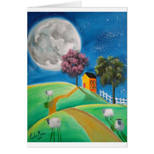 SHEEP MOON FOLK ART CARDS (Front)