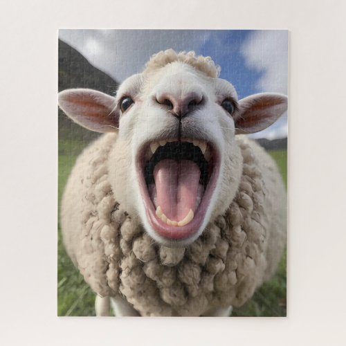 Sheep mouth open jigsaw puzzle