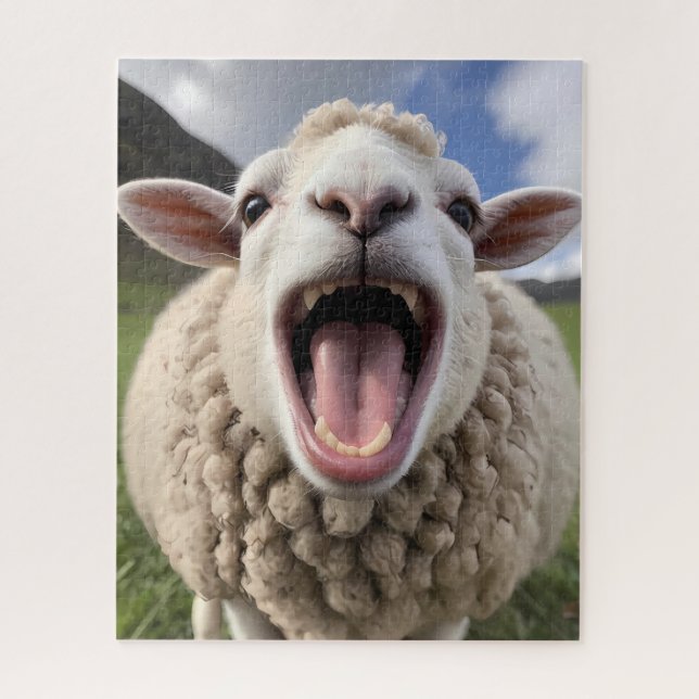 Sheep mouth open jigsaw puzzle (Vertical)