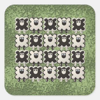 Sheep  Nothing But Sheep! Square Sticker by poupoune at Zazzle