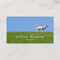 Sheep on Grass, Farmer & Butcher Business Card