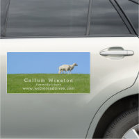 Sheep on Grass, Farmer & Butcher Car Magnet