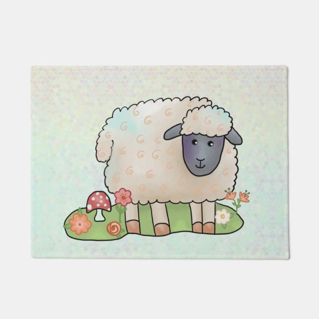 Sheep on pasture doormat (Front)