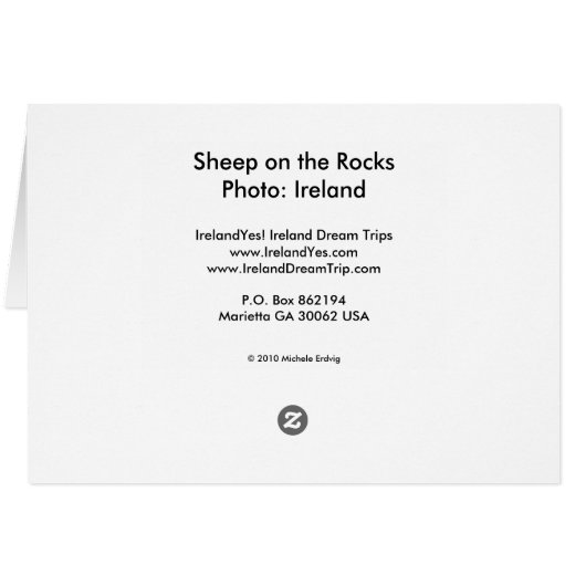 Sheep on the Rocks Card (Back Horizontal)
