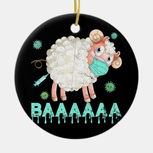 Sheep Or Sheeple Anti Vaccine Mask Sheep Wearing Ceramic Ornament