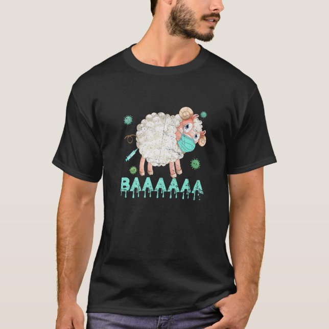 Sheep Or Sheeple Anti Vaccine Mask Sheep Wearing F T-Shirt (Front)