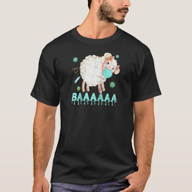 Sheep Or Sheeple Anti Vaccine & Mask Sheep Wearing T-Shirt (Front)