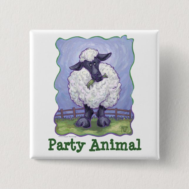 Sheep Party Center Button (Front)