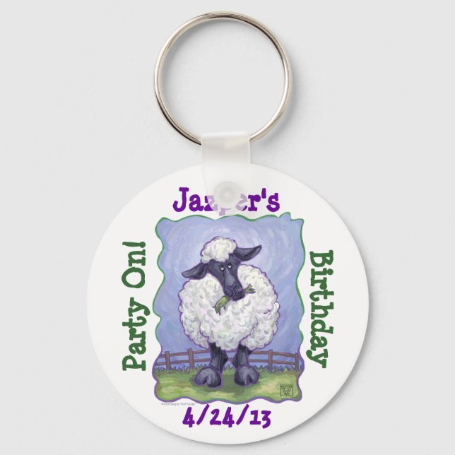 Sheep Party Center Keychain (Front)