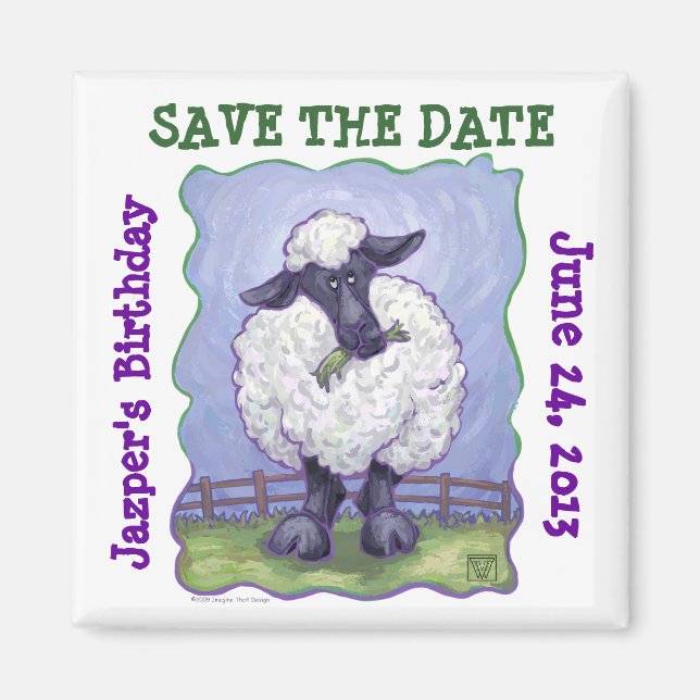 Sheep Party Center Magnet (Front)