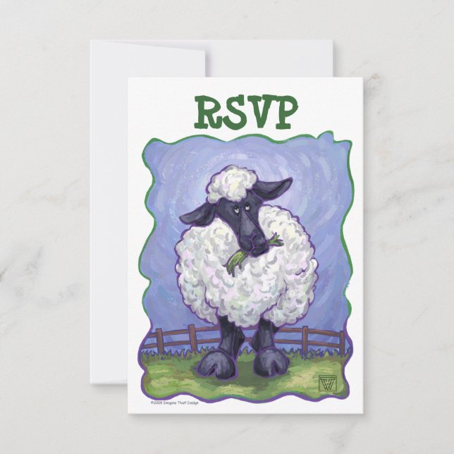 Sheep Party Center RSVP Card (Front)