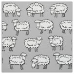 Sheep Pattern - Black, White and Gray Fabric