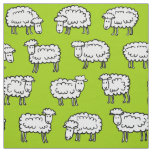 Sheep Pattern - Black White and Green Fabric