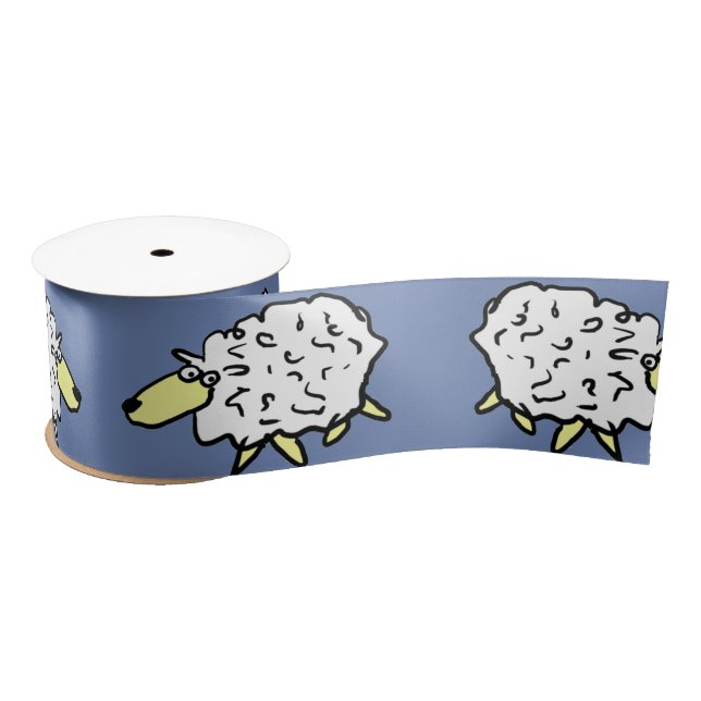Sheep Pattern design Satin Ribbon (Spool)