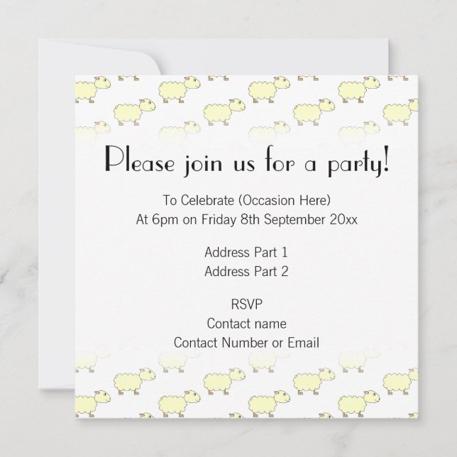 Sheep Pattern. Invitation (Front)