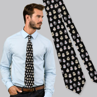 Sheep pattern neck tie