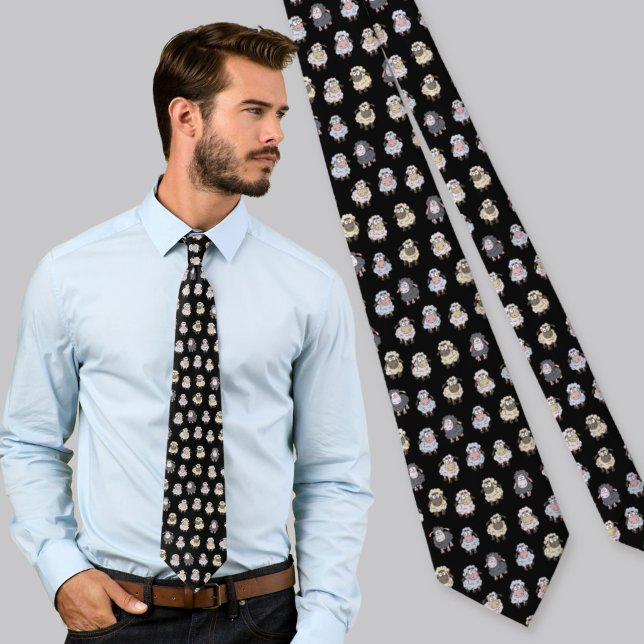 Sheep pattern neck tie (Creator Uploaded)