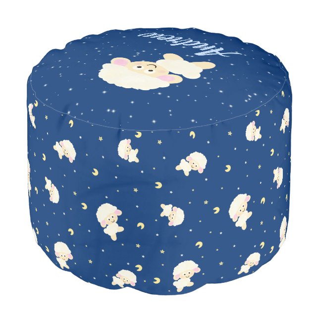 Sheep pattern pouf (Angled Front)