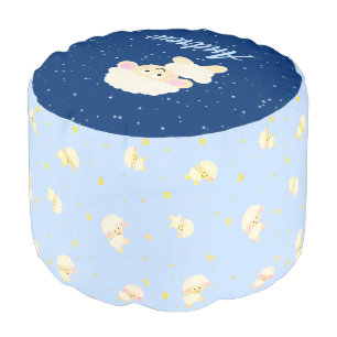 Sheep pattern pouf
