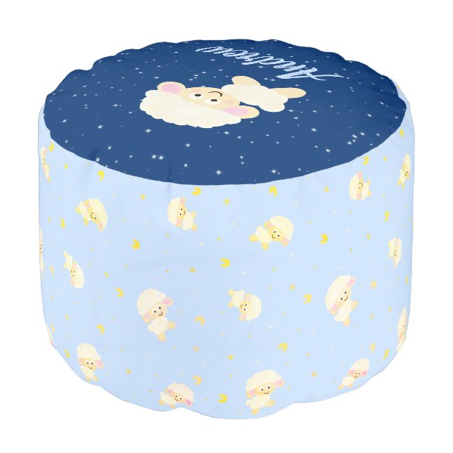 Sheep pattern pouf (Angled Front)