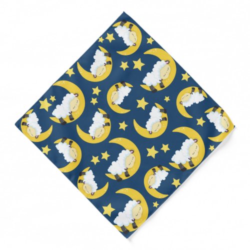 Sheep Pattern Sleeping Sheep Moon Stars Bandana