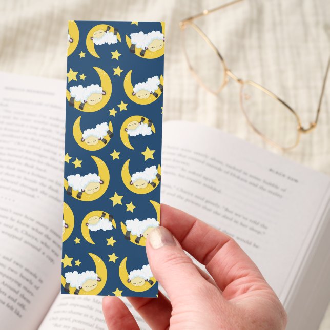 Sheep Pattern, Sleeping Sheep, Moon, Stars Bookmarks (Hand)