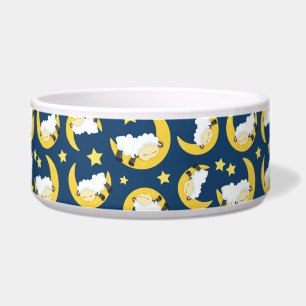 Sheep Pattern, Sleeping Sheep, Moon, Stars Bowl