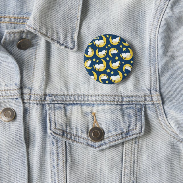Sheep Pattern, Sleeping Sheep, Moon, Stars Button (In Situ)