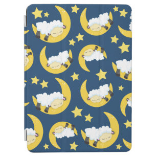 Sheep Pattern, Sleeping Sheep, Moon, Stars iPad Air Cover