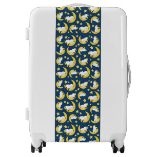 Sheep Pattern, Sleeping Sheep, Moon, Stars Luggage