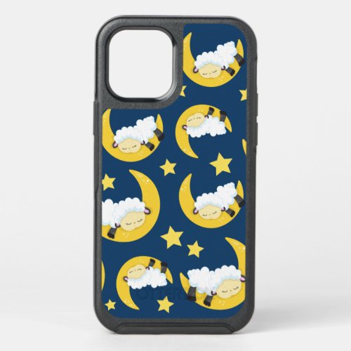 Sheep Pattern Sleeping Sheep Moon Stars OtterBox Symmetry iPhone 12 Case