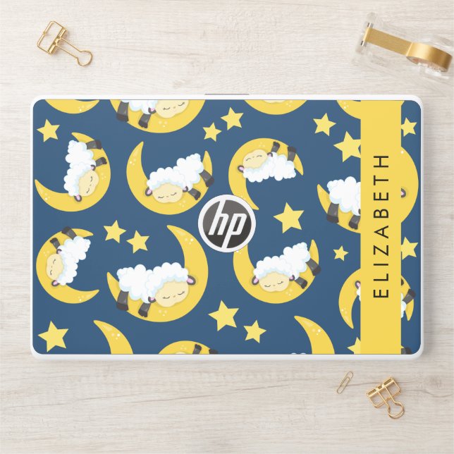 Sheep Pattern, Sleeping Sheep, Moon, Your Name HP Laptop Skin (Desk)