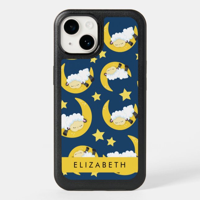 Sheep Pattern, Sleeping Sheep, Moon, Your Name Otterbox iPhone Case (Back)