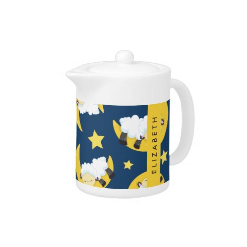 Sheep Pattern Sleeping Sheep Moon Your Name Teapot