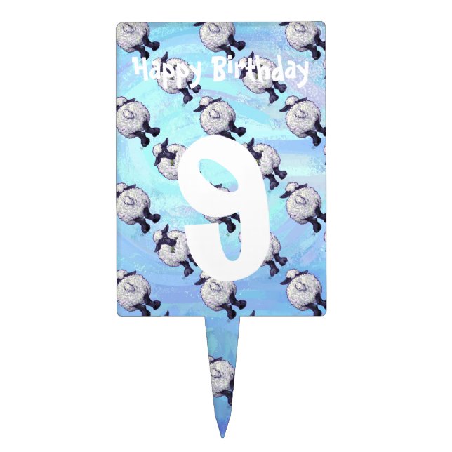 Sheep Patterns Cake Topper (Front)
