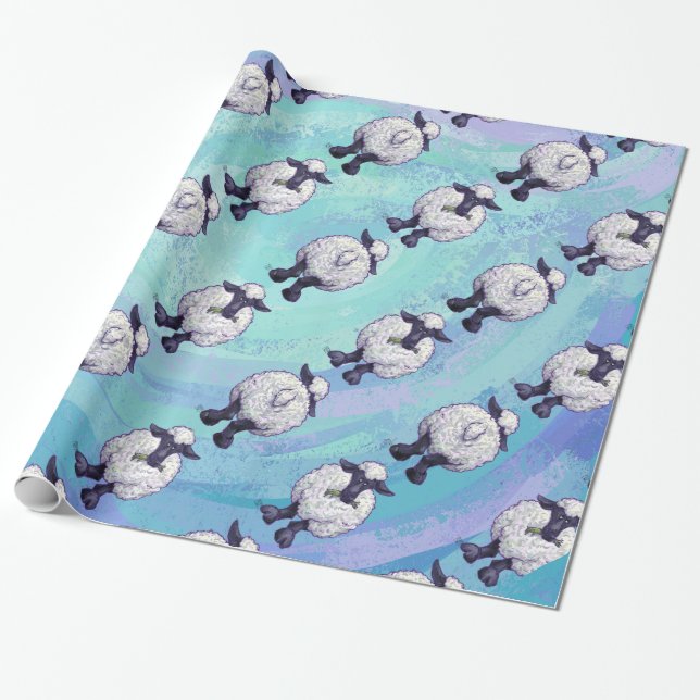 Sheep Patterns Wrapping Paper (Unrolled)