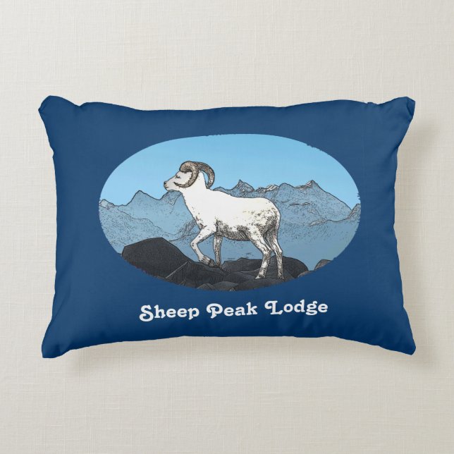Sheep Peak Lodge Decorative Pillow (Front)