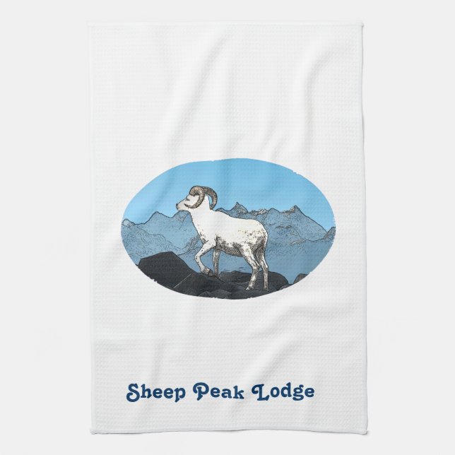 Sheep Peak Lodge Kitchen Towel (Vertical)