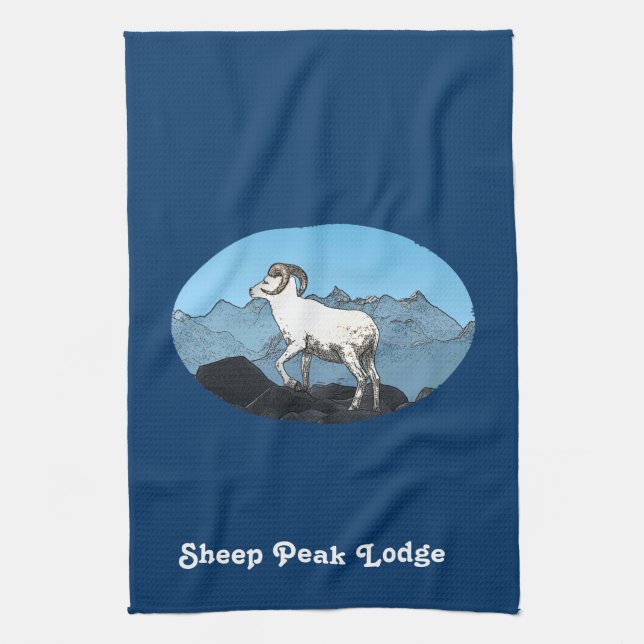 Sheep Peak Lodge Kitchen Towel (Vertical)