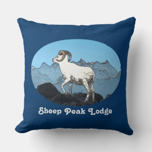 Sheep Peak Lodge Throw Pillow