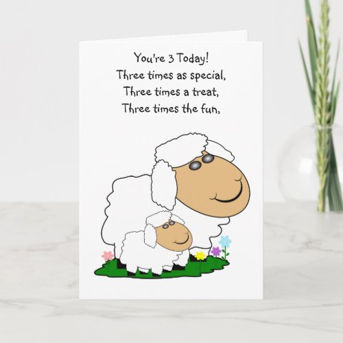 Sheep Personalised 3rd Birthday Card