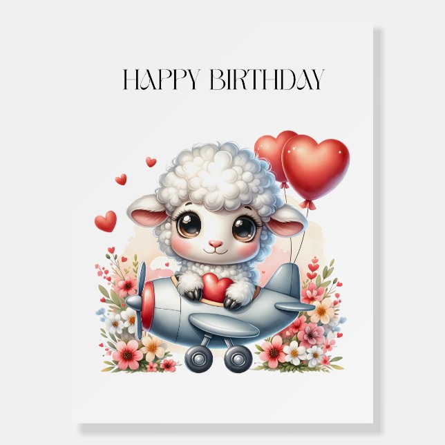 Sheep Pilot Birthday Foam Board (Front)