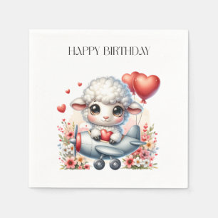 Sheep Pilot Birthday Napkins