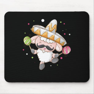 Sheep Playing Maracas Sombrero Mexican Music Gift Mouse Pad