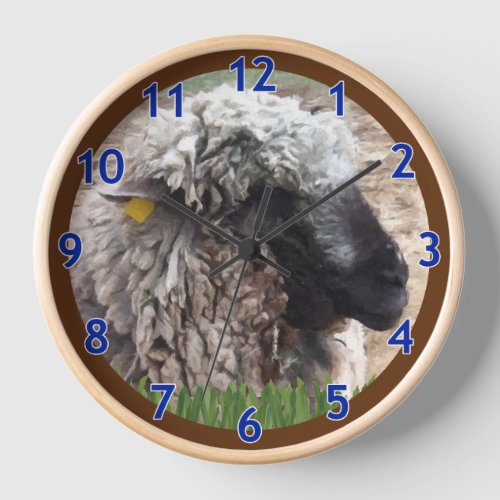 Sheep Portrait Clock