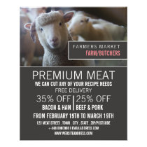 Sheep Portrait, Farmer & Butcher Advertising Flyer