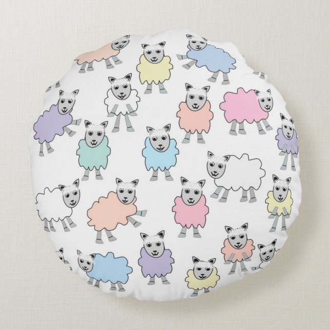 Sheep Round Pillow (Back)