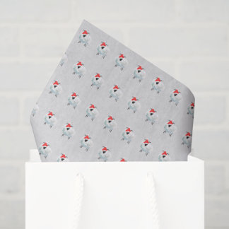 Sheep santa farm rustic gray watercolor tissue paper